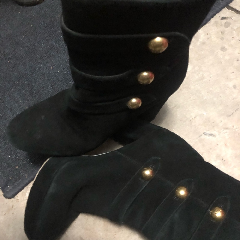 Michael Kors Maisie Suede Platform Booties, Size 7.5